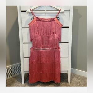 Pink Fringe Two Piece